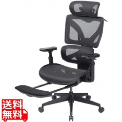 収納式フットレスト付きエルゴメッシュチェア 写真1