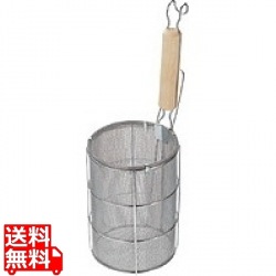 ThreeSnow TSステンレス 木柄スパゲティー揚 大 | ステンレス製 ステンレス 木柄 スパゲティー 湯切り 水切り 写真1