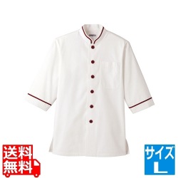 ショップコートD-1131 O白×ワインL 写真1