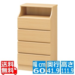 チェスト チェスカ 白井産業 CSC-1160HNA | 収納 棚 タンス 衣類収納 組立簡単 リビング 寝室 シンプル 幅:60cm 高さ:約112cm ナチュラルブラウン 写真1