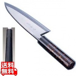 歌舞伎調和庖丁 忠舟 出刃 21cm 黒石目 写真1