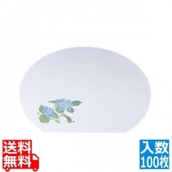 尺3半月枯淡懐石まっと(100枚入) 紫陽花 業務用 写真1