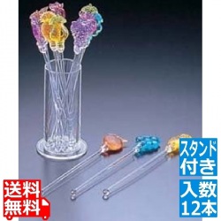 アクリル フルーツマドラー 12本セットAC-212 (スタンド付) 写真1