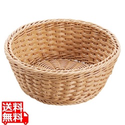抗菌樹脂 丸型バスケット DS106 30型 ナチュラル 写真1