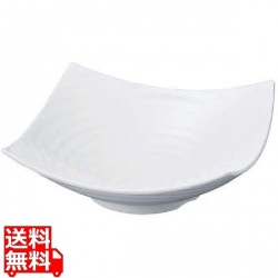 ニューホワイト ロクロ目四方上り盛鉢 35cm 写真1