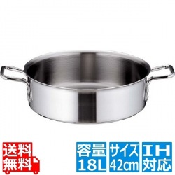 トリノ 外輪鍋 42cm ※ IH対応 IH (100V/200V)とガス火対応 業務用 写真1