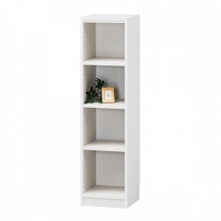 フリーラック タナリオ TNL-1231 WH | 幅:約31cm 高さ:約120cm ホワイト 白木目 スリム 隙間用 全棚可動 シェルフ カラーボックス 写真1