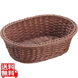 抗菌樹脂 小判型バスケット(ブラウン) 30型 写真1
