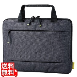 Surface Laptop Go2 / Go 12.4インチ 2022年 / 2020年 用 パソコンケース ハンドル付き ファスナー付きポケット 起毛素材 カジュアルタイプ PCケース ブラック 写真1