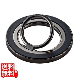 マグネットスマホリング/360度回転/MAGKEEP/ブラック 写真1