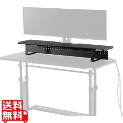 ワイド モニタースタンド BHS-1100MS-BK 配線隠し モニターアーム 取り付け可能 モニター台 卓上 ラック ケーブル 収納 クランプ デュアルモニター対応 写真1