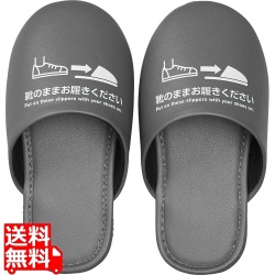 靴のまま履ける抗菌スリッパ S グレー SLP10-S 写真1