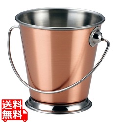 KM ミニ ステンレス バケツ 12cm 銅メッキ BKT12C(つる付) 写真1