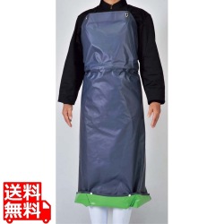 抗菌フィット前掛ガードロン M 紺/緑 写真1