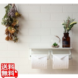 アイアントイレットペーパーホルダー【Abel(アベル)】ダブル(ホワイト) 写真1