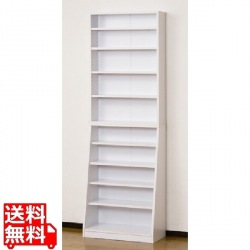 本棚 大容量 ホームシェルフ 幅60cm ホワイト スリム 薄型 調節可能 A4サイズ マンガ コミック本 雑誌 書棚 クロシオ 12023 写真1