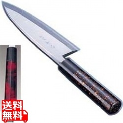 歌舞伎調和庖丁 忠舟 出刃 18cm 茜 写真1