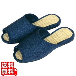 ノンスリップ スリッパ 麻ジュート 1546 紺ガスリ 写真1