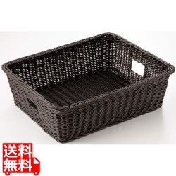 樹脂脱衣かご手付 大 ダークブラウン 写真1