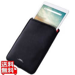 タブレットケース カバー 汎用 9.6?10.1インチ 起毛素材 スリップインケース 耐衝撃 ペンホルダー ブラック 写真1