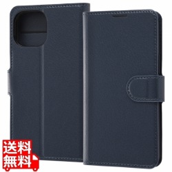 iPhone 13 mini 手帳 シンプル マグネット/ダークネイビー 写真1