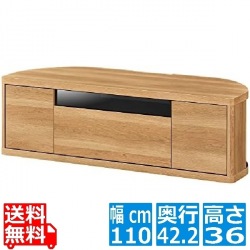 テレビ台 ローボード 白井産業 32-49V型テレビ対応 どんな角度でも設置可能 収納 キャスター付き ナチュラルブラウン 幅110 奥行42.2 高さ36cm ROC-3511DH NA 写真1