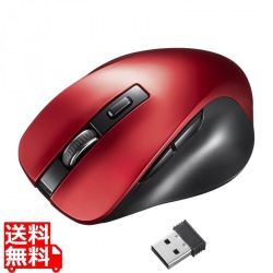 ワイヤレスブルーLEDマウス(5ボタン･レッド) 写真1