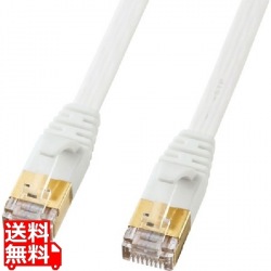 CAT7ウルトラフラットLANケーブル(5m、ホワイト) 写真1