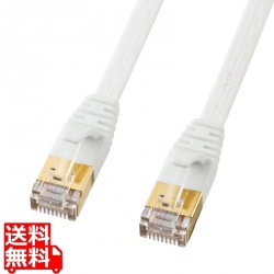 CAT7ウルトラフラットLANケーブル(5m、ホワイト) 写真1