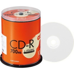 三菱化学 SR80FP100T データ用CD-R 700MB 4-48倍速 スピンドルケース入100枚パック 写真1