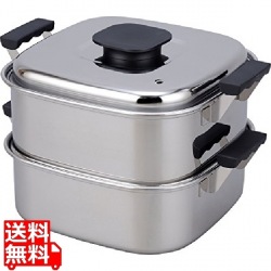 PE18-0角型蒸器 2段24cm 写真1