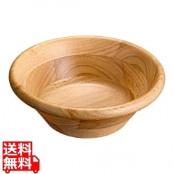 32023天然木サラダボールこげ茶18cm 写真1