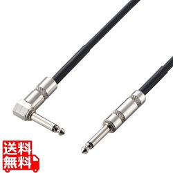 アナログケーブル シールドケーブル 直径6.3(L字)-直径6.3 3m 楽器用 黒 写真1