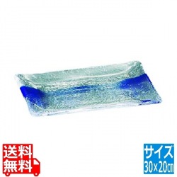 硝子和食器 一筆1 長角大皿 写真1