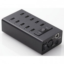タブレット充電用USBハブ/10ポート/ブラック 写真1