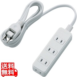 スイングプラグタップ/雷ガード/4個口/2m/ホワイト 写真1