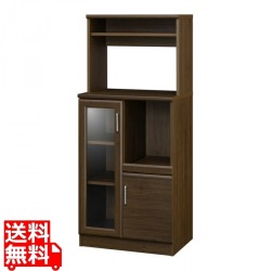 レンジ台 食器棚 白井産業 幅59cm 高さ138cm ダークブラウン スライド棚 コンセント付 キッチン 家電 収納 シンプル キッチン収納 ベアルモ BRM-1460SLBR 写真1