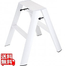 長谷川工業 ML2.0-2(WH) メタフィス ルカーノ 2ステップ ホワイト | 2段 折りたたみ 折り畳み 足場台 スリム アルミ シンプル ステップ 滑りにくい アルミ製 写真1