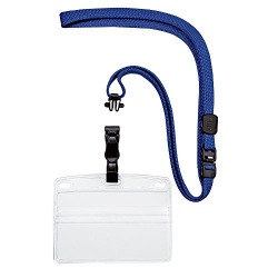 OP 吊り下げ名札 脱着式 名刺サイズ 10枚 青 写真1