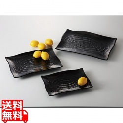テラテクスチャード レクタングルプラター L ブラック 3563 写真1