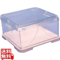 ワンタッチ折りたたみ式 角 ケーキカバー ピンク 写真1