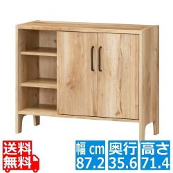 ミドルボード ナチュラル ブラウン | キャビネット 収納棚 木目 高さ調節 本棚 レトロ ヴィンテージ 風 チェスト 収納 サイドボード 写真1