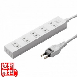 サンワサプライ 火災予防タップ ホワイト 6個口 1m TAP-TSH61N2 写真1