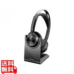 Poly Voyager Focus 2 USB-Cドングル付 +USB-A 変換アダプタ付 充電スタンド付 両耳 ワイヤレスモデル ノイズキャンセリングマイク搭載 写真1