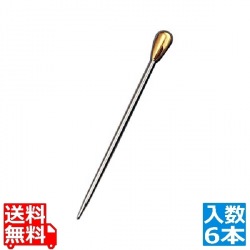 18-8 カクテルピン金メッキ(6本入)つゆ 写真1