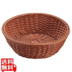 抗菌樹脂 丸型バスケット DS106 30型 ブラウン 写真1