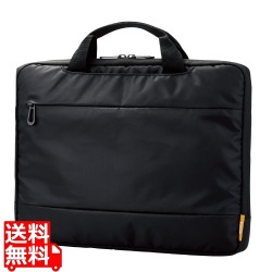 インナーバッグ パソコン用 軽量 13.3インチ ショルダーベルト ハンドル ファスナーポケット ブラック 写真1