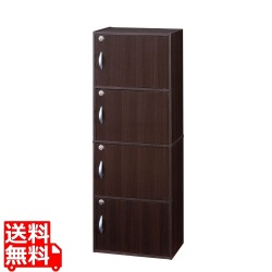 鍵付き4段ボックス R ブラウン 写真1