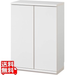 カウンター下収納 ラック 扉タイプ キャビネット 木製 ユニット収納 ホワイト 白 幅60 奥行29.6 高さ84.9cm 白井産業 PTS-8560D WH ピタシエ 写真1