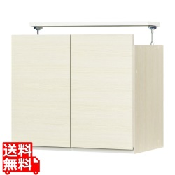 壁面収納 上置き P2L-1860D DHA DHB DESK WH用 幅60cm 高さ55cm ホワイト 白木目 天井突っ張り 耐震機能付き ソフトクローズ扉 ポルターレリビング2 写真1